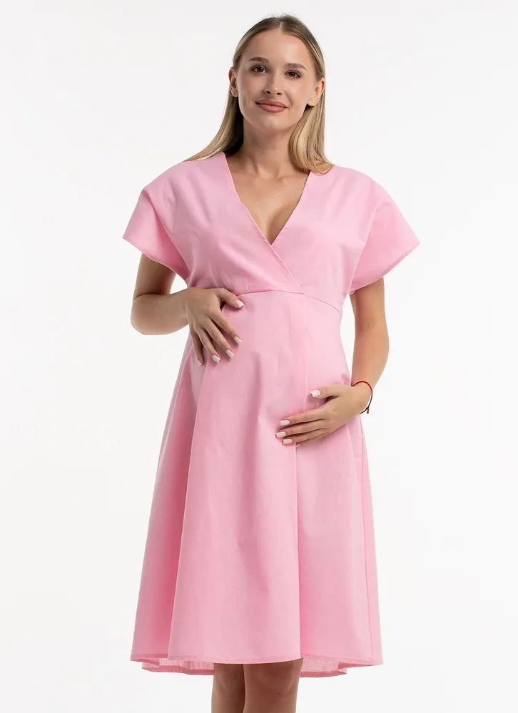 100% Cotton Maternity Pink Nightgown | TRUEKUNG