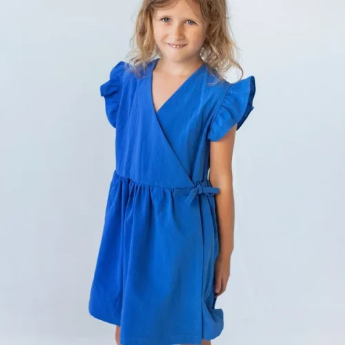 Blauwe zomer strand kinderjurk