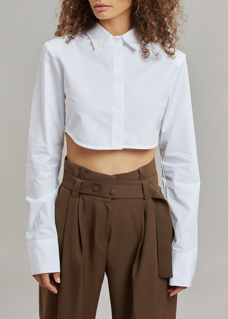 cropped poplin shirt
