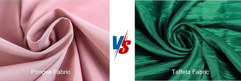 Comparaison entre pongé et taffetas