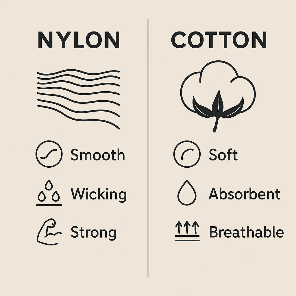 Cotton and nylon fabric comparison image 2