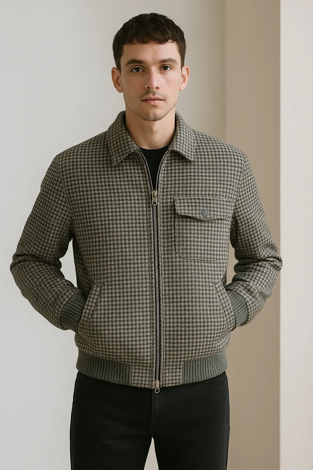 Houndstooth fabric sustainable fashion guide 4