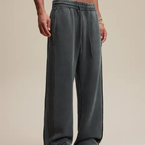Pantaloni de trening drepți pentru bărbați, cu căptușeală din fleece, model High Street – Tiv brut