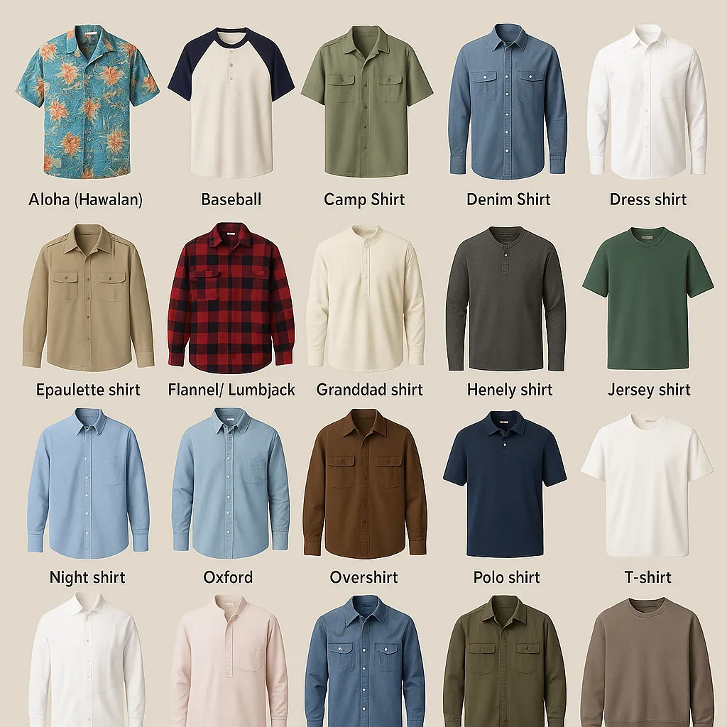 Different shirt style guide 1