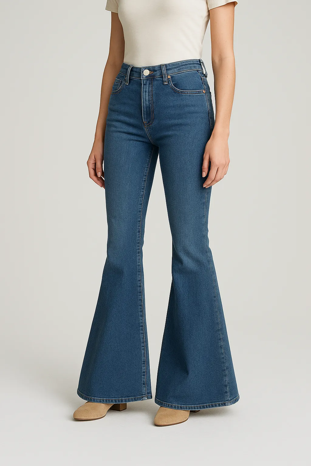 Bell bottom and flared jeans comparison 2
