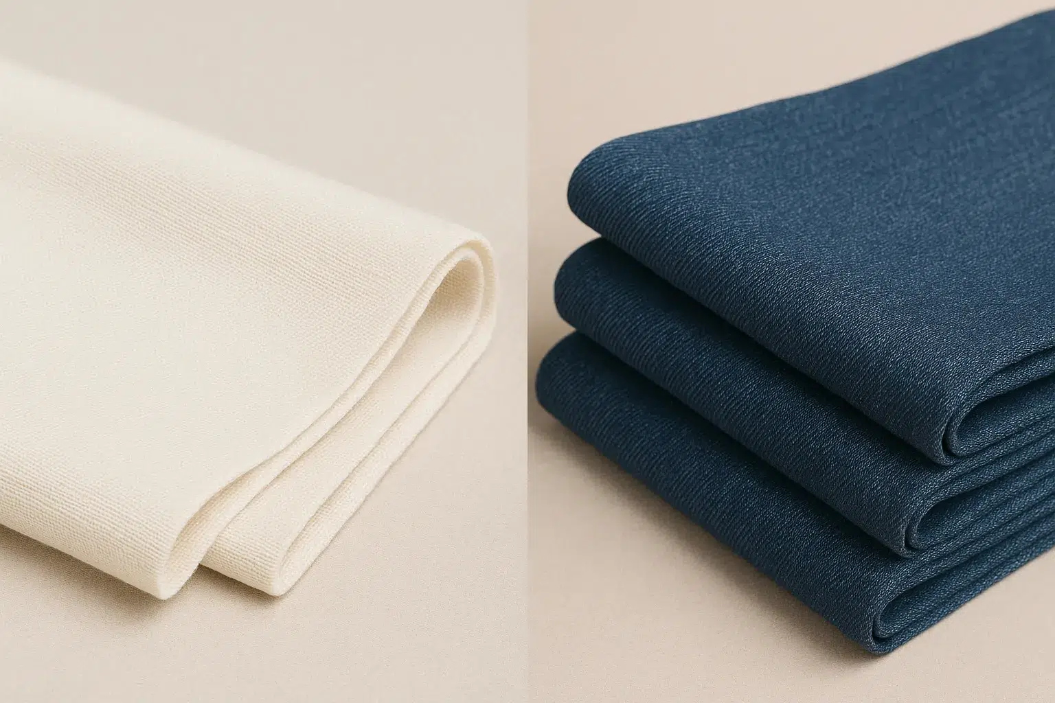 Cotton versus denim fabric comparison 1