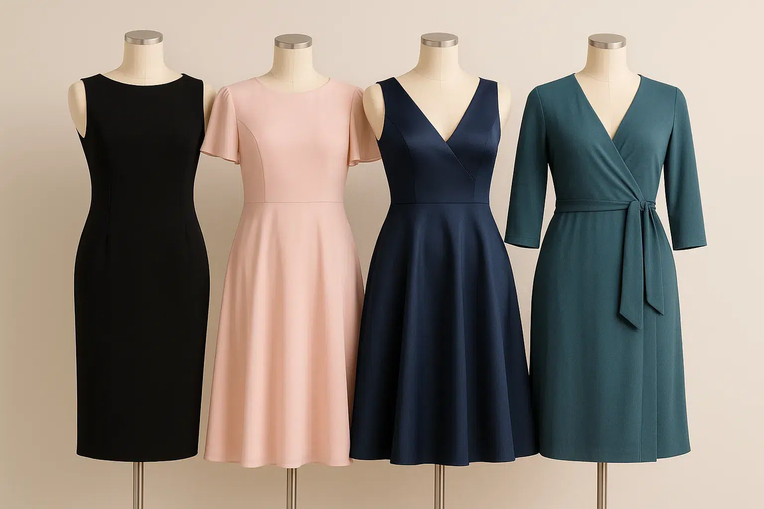 green emerald velvet dress Nmoder Women Casual Midi Semi Formal Fit and Flare 3/4 Sleeve A-line Wrap  Empire Waist Dress for Church Work Wedding Guest Cocktail Dresses Black 3XL  at Amazon Women's Clothing store main image 0