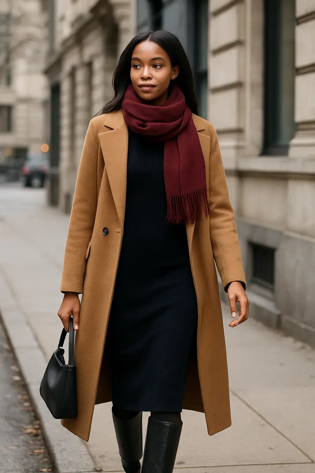 Black dress outfit styling example 5