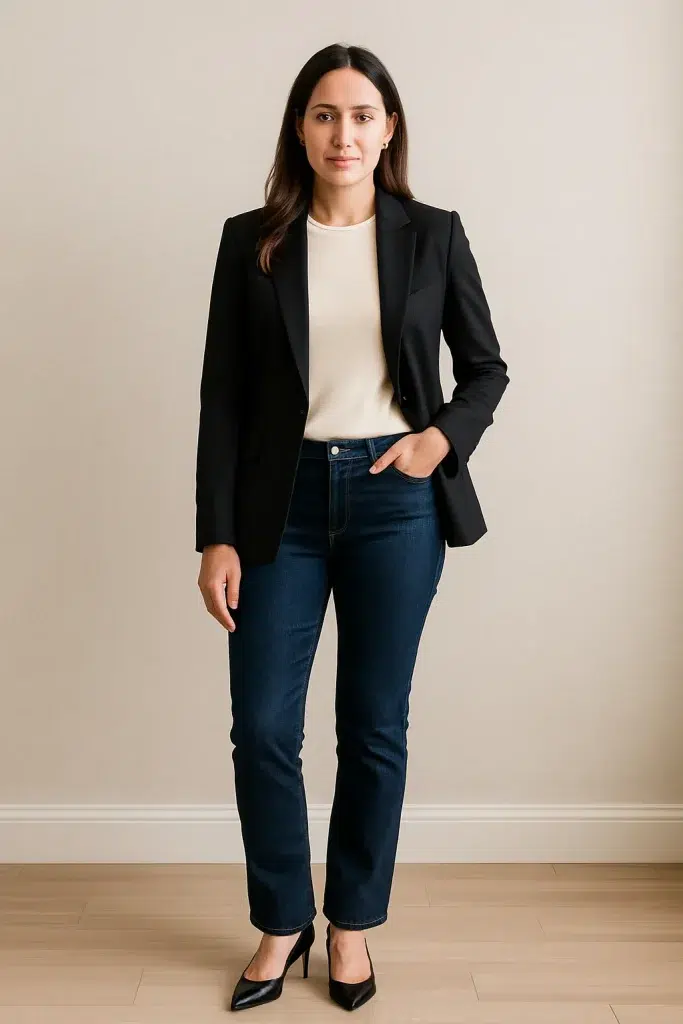 Dark Denim + Blazer Dark Denim + Blazer