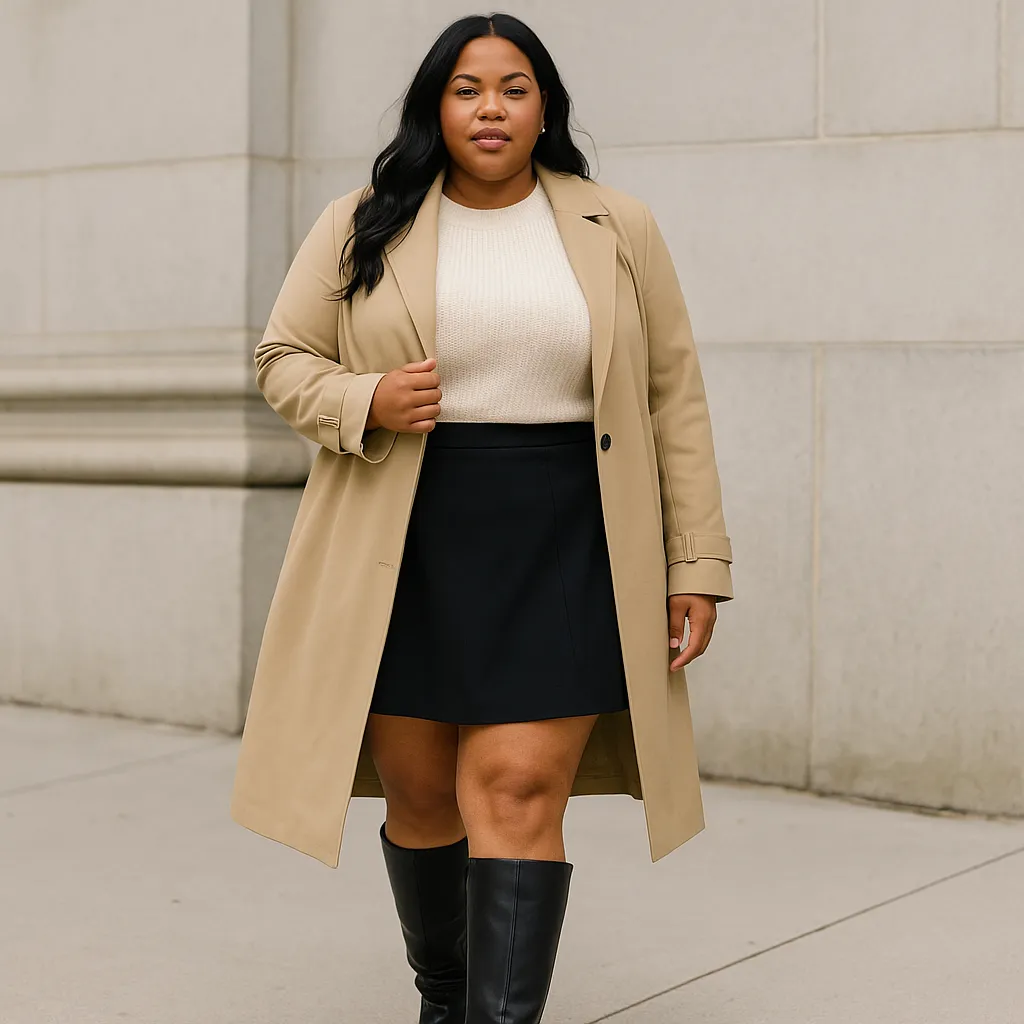 plus size mini skirt outfit ideas