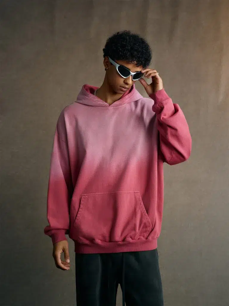 480G Asute Dyed Vintage Gradient Oversized Hoodie | 100% Cotton Streetwear Sweatshirt