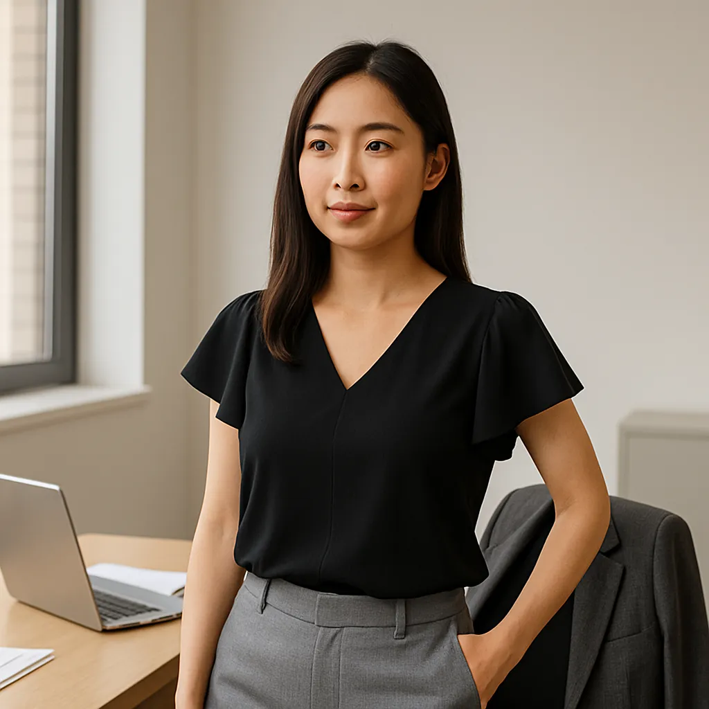 flutter sleeve office top