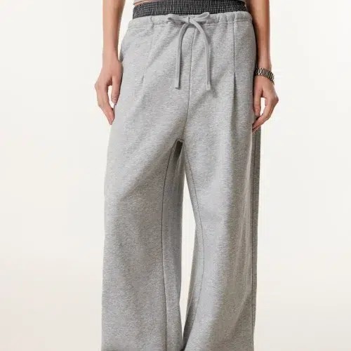 Oversized Hose mit doppeltem Bund und weitem Bein, 280 g/m² – Loungewear-Hose aus Baumwollmischgewebe