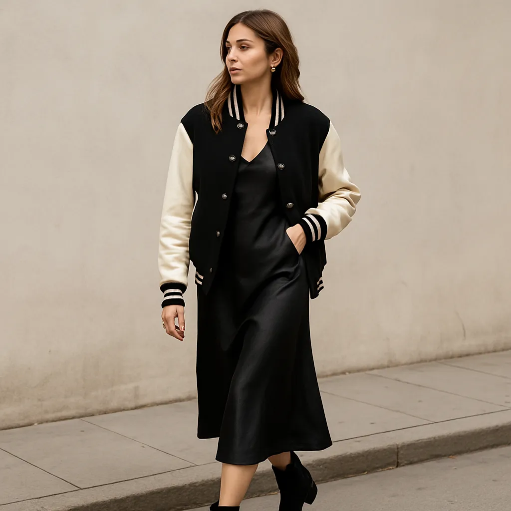 Varsity jacket with dress Varsity jacket with dress