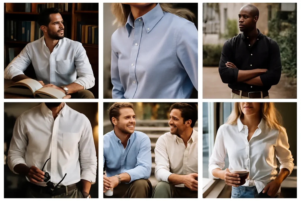 Detalles de la camisa Oxford con botones