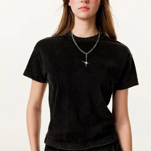 Vintage oversized T-shirt voor dames met wassing, model 100%, katoen, 230 g