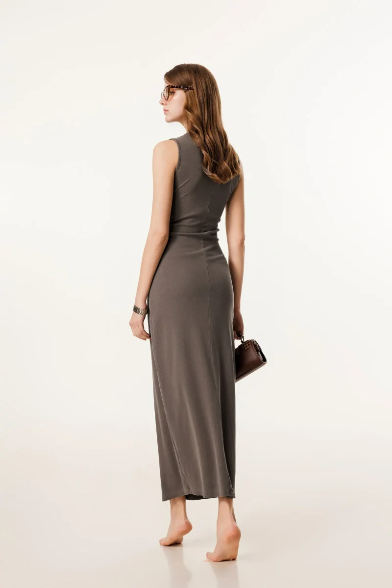 Sleeveless Washed Ribbed Maxi Dress