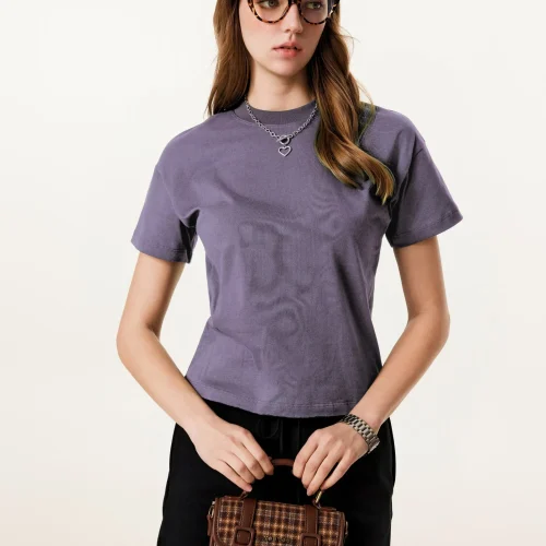 T-shirt en coton épais pour femme – 255 g, antibactérien et frais au toucher