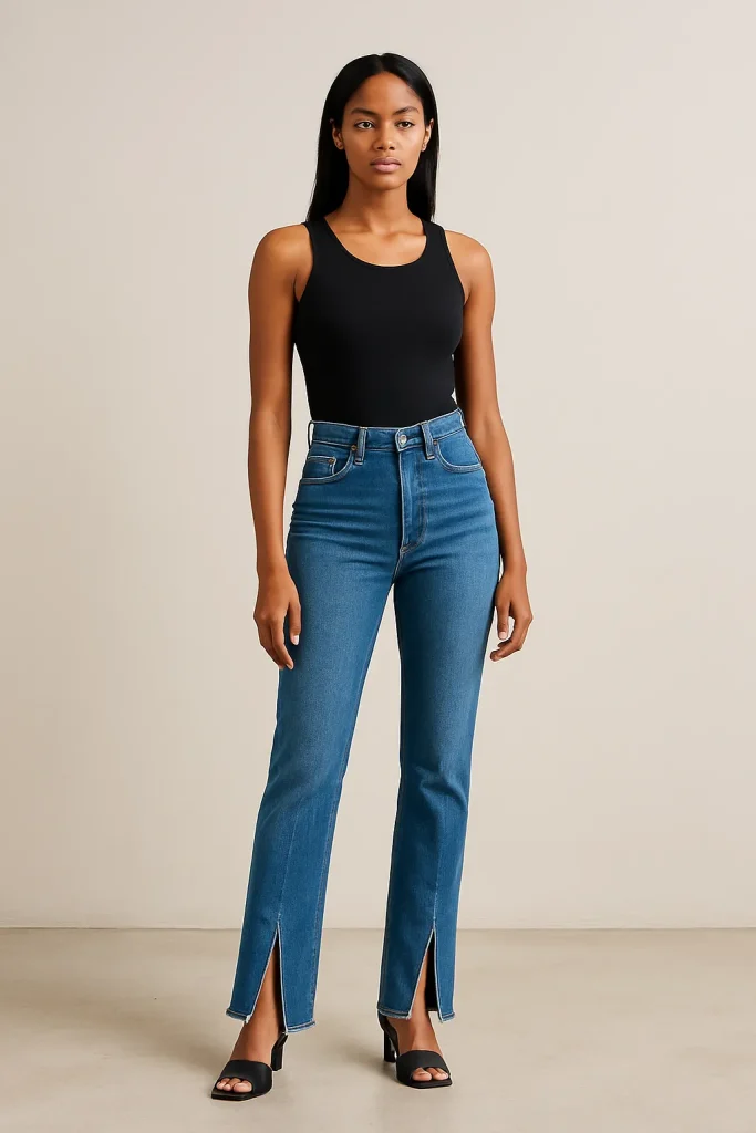 Slit/Front-Split Jeans