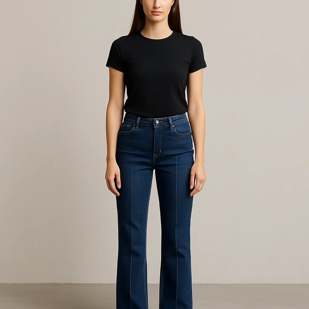 Pintuck/Seamed Jeans