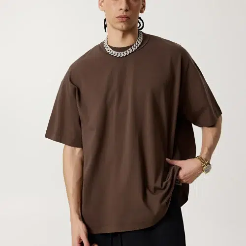Överdimensionerad 210G tung herr-T-shirt – sval och torr, antibakteriell streetwear-tröja
