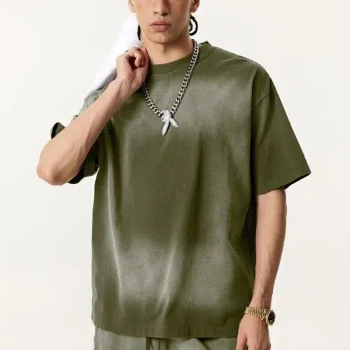 285G Vintage Spray Dyed Oversize T-shirt – Retro Streetwear Tee