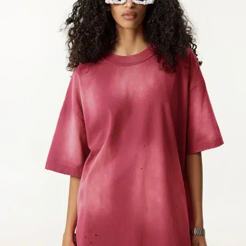 Camiseta oversize desgastada de 285 g: unisex, con lavado vintage en aerosol