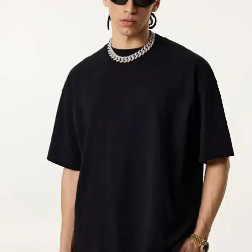 190g Oversized katoenen slub T-shirt – Gestructureerd streetwear T-shirt