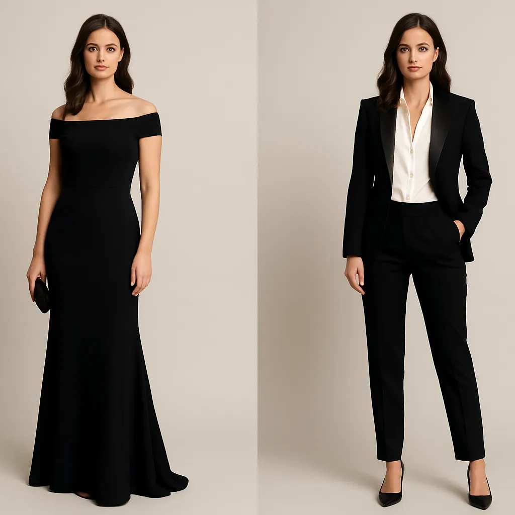 Codice d'abbigliamento femminile per la cravatta nera Codice d'abbigliamento femminile per la cravatta nera