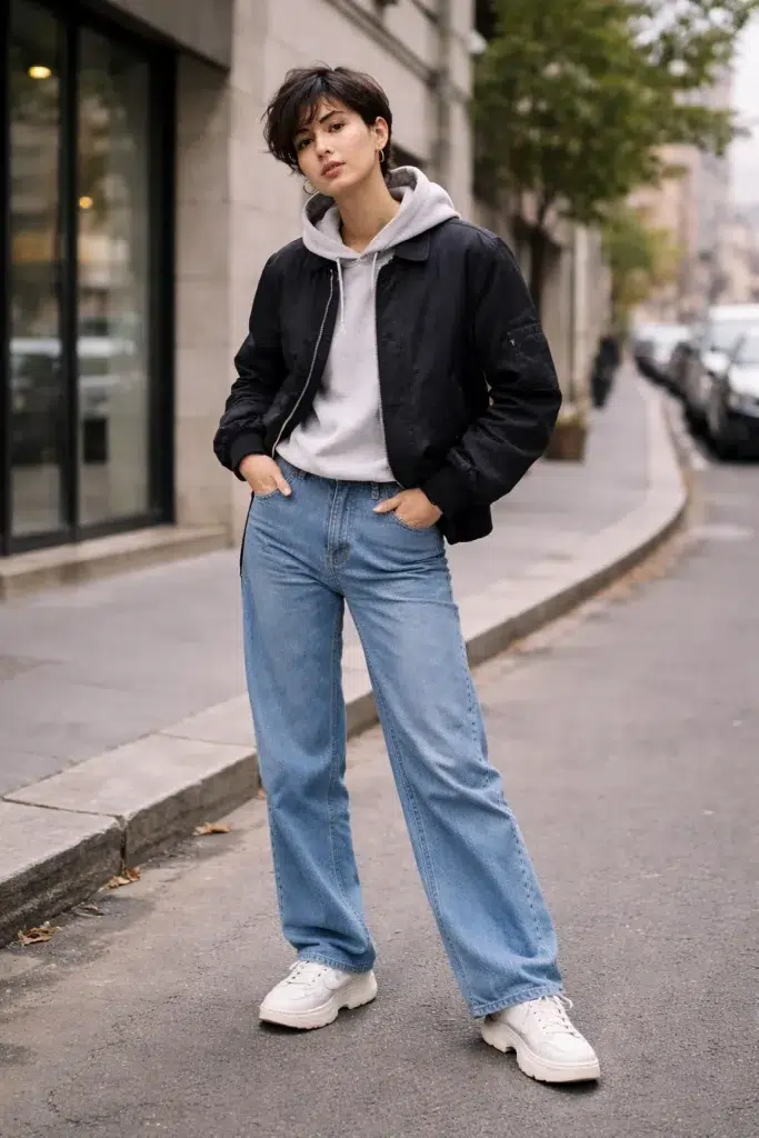 Mikina s kapucí a bomberkou Tomboy Streetwear Mikina s kapucí a bomberkou Tomboy Streetwear