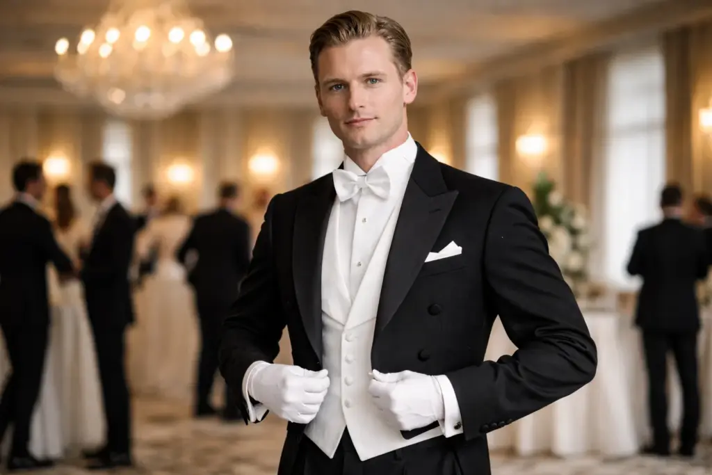 Tenue de soirée cravate blanche pour hommes