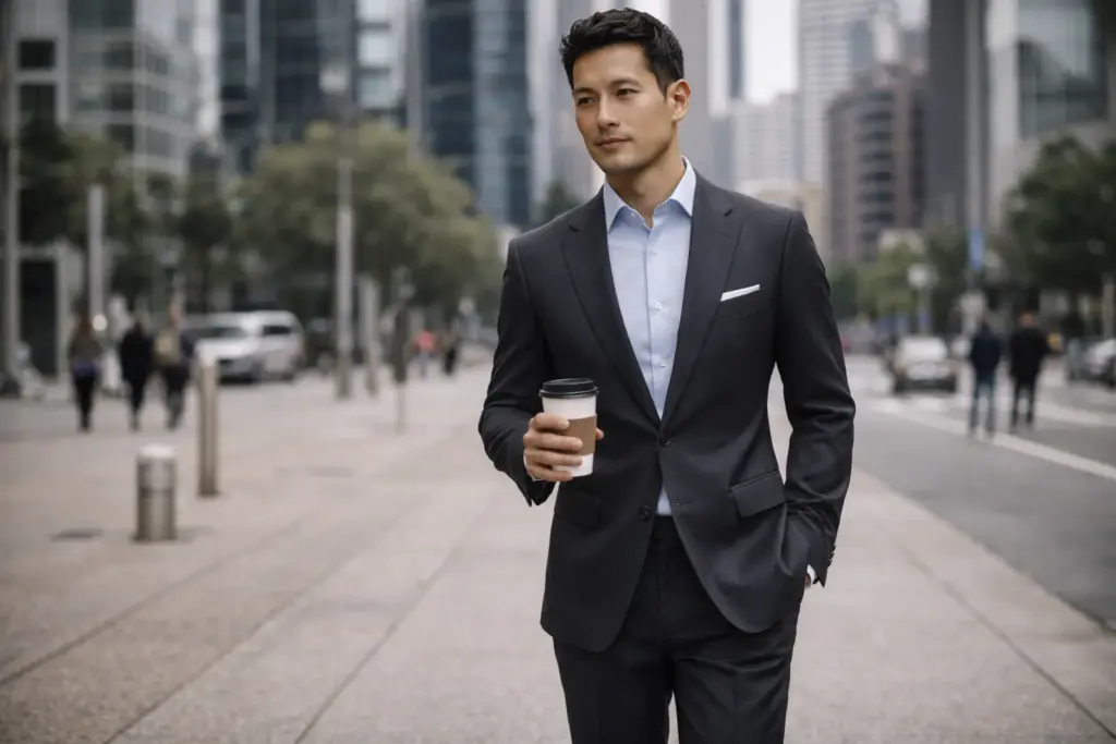 Single-breasted suit style