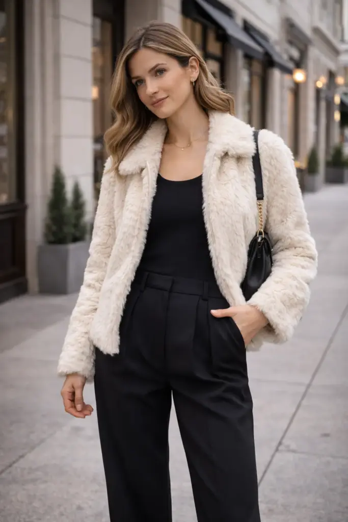 Tendances mode automne 2025 : vestes en fausse fourrure Tendances mode automne 2025 : vestes en fausse fourrure