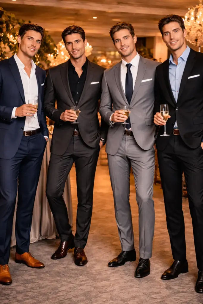 Cocktail attire suit and cocktail wear male