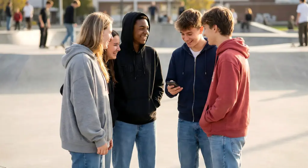 Hoodie and jeans for teens