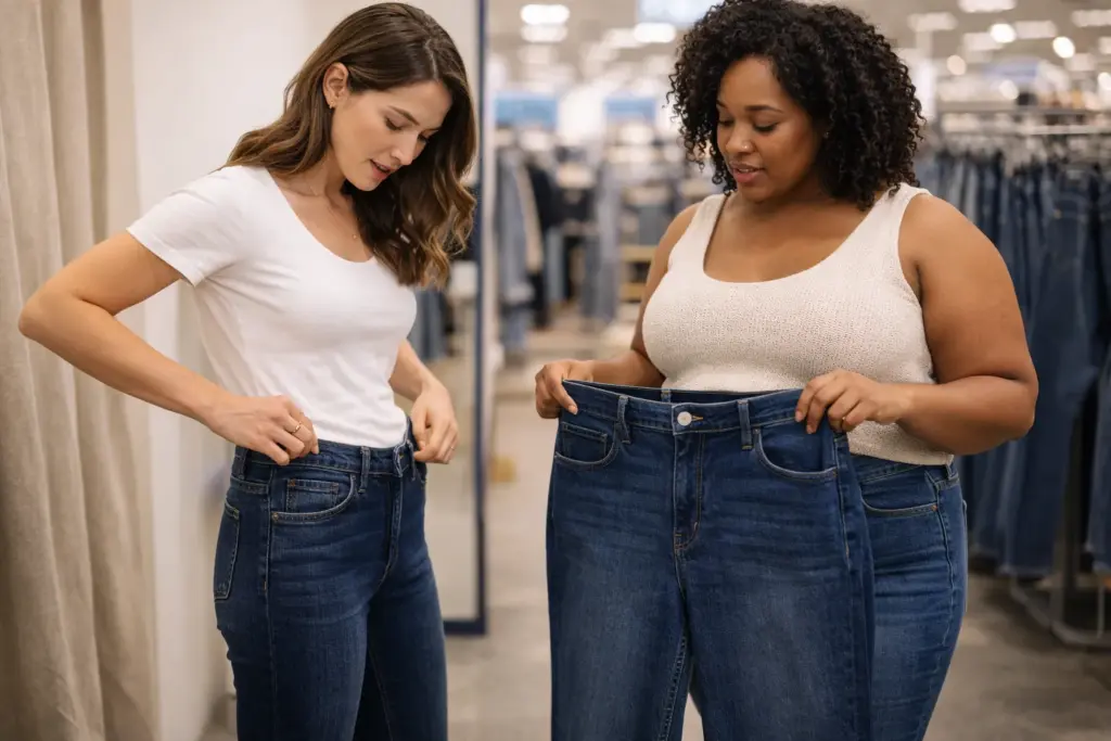 high rise denim jeans