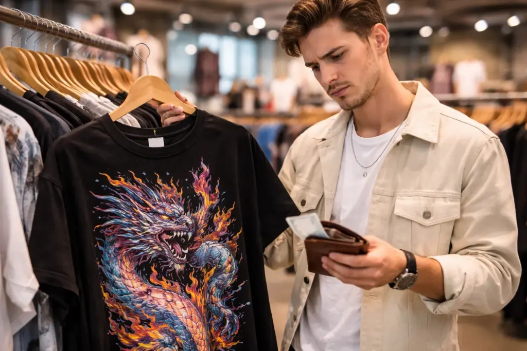 Prisoversigt for grafisk t-shirt Prisoversigt for grafisk t-shirt