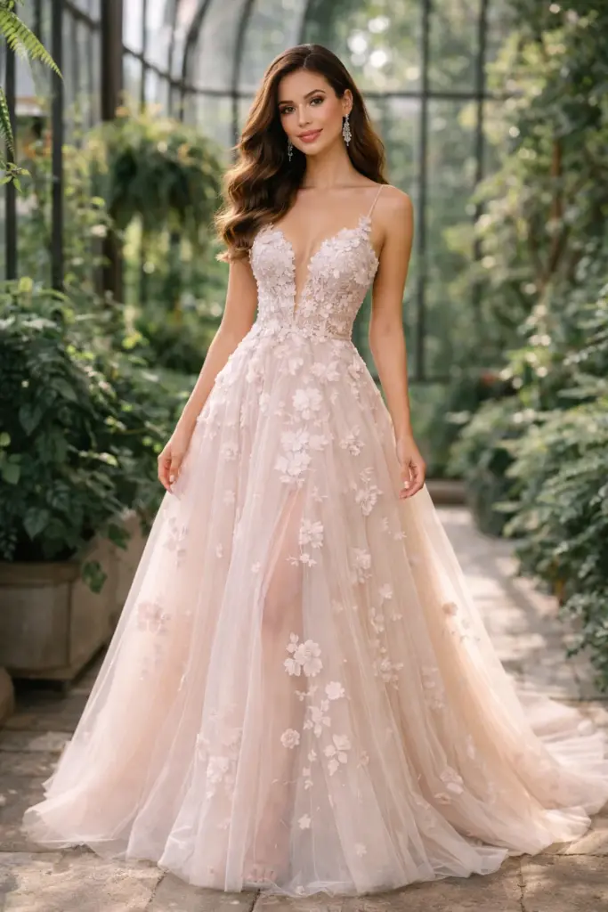 vestido de baile rosa de tule sem alças