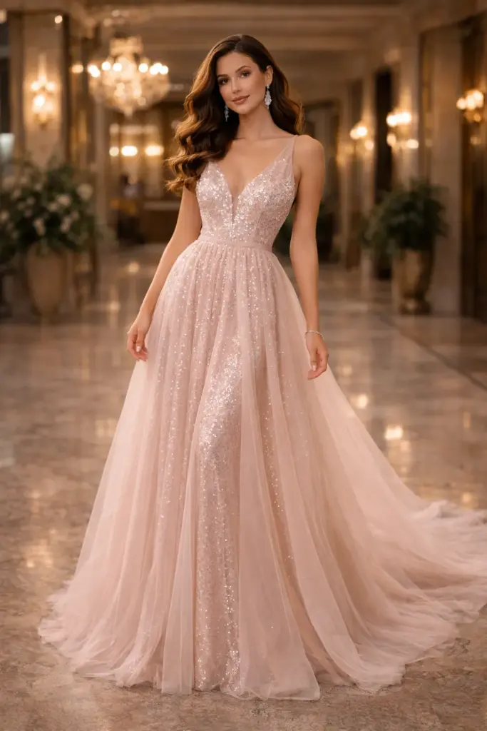 vestido de baile statement com detalhes em penas