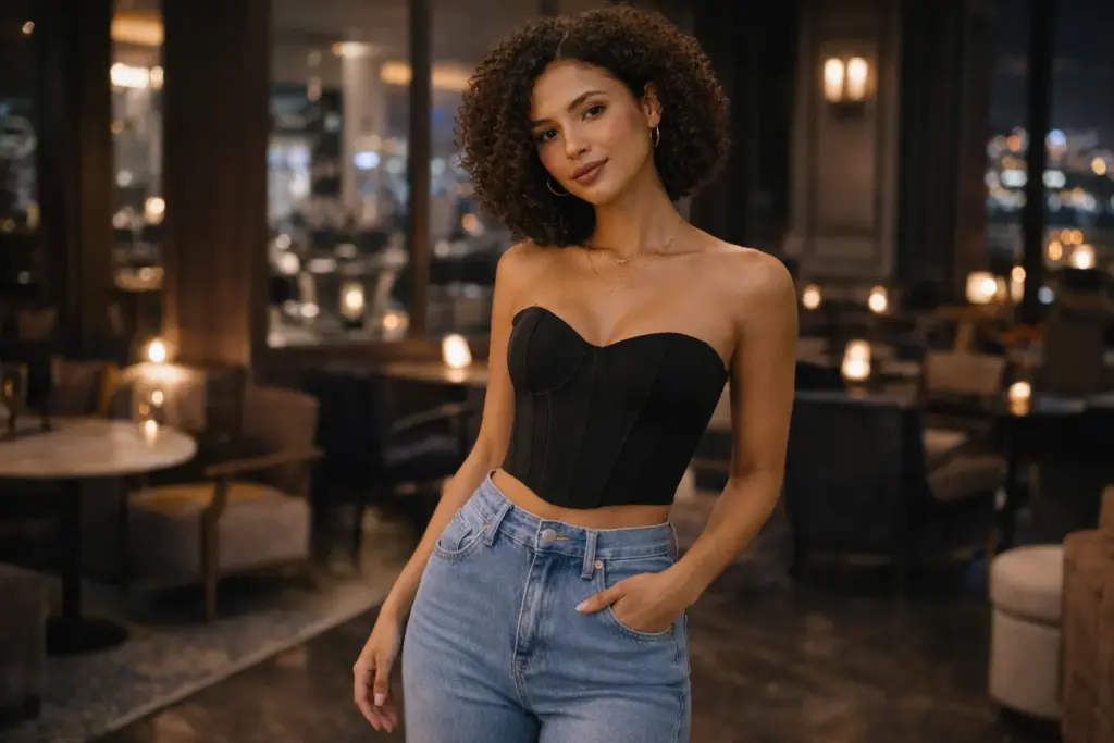 top cropped estilo corset