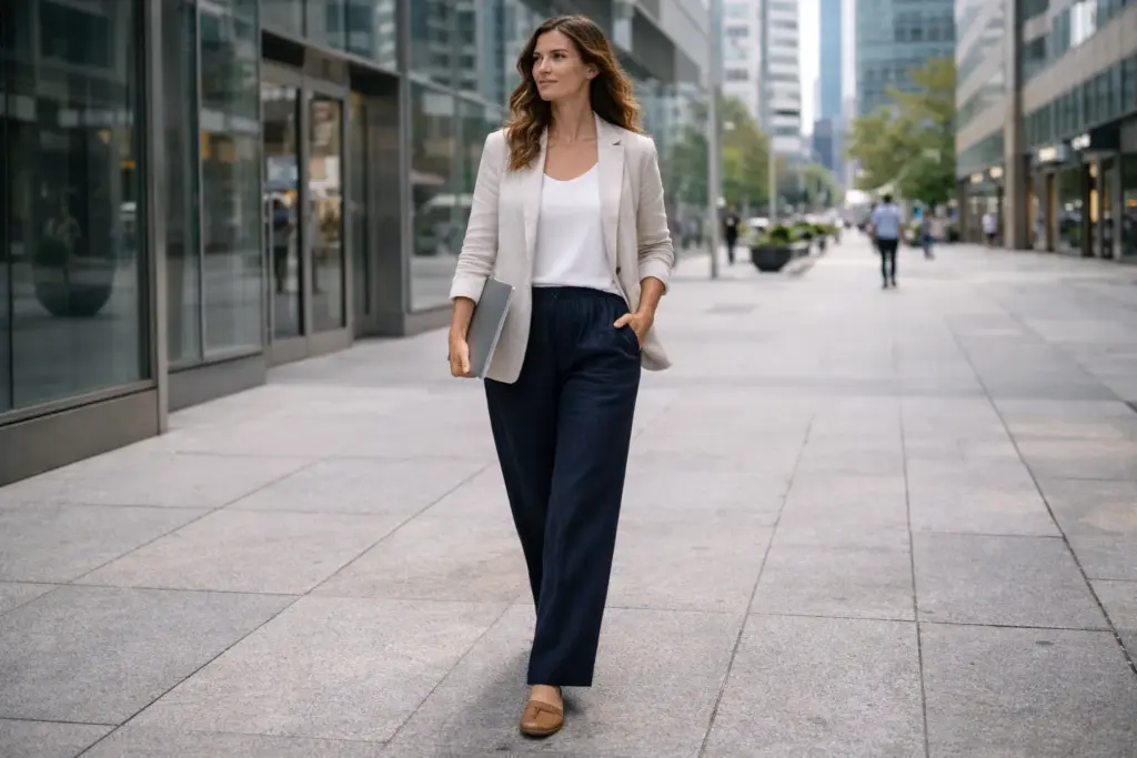 Lightweight linen trousers for travel