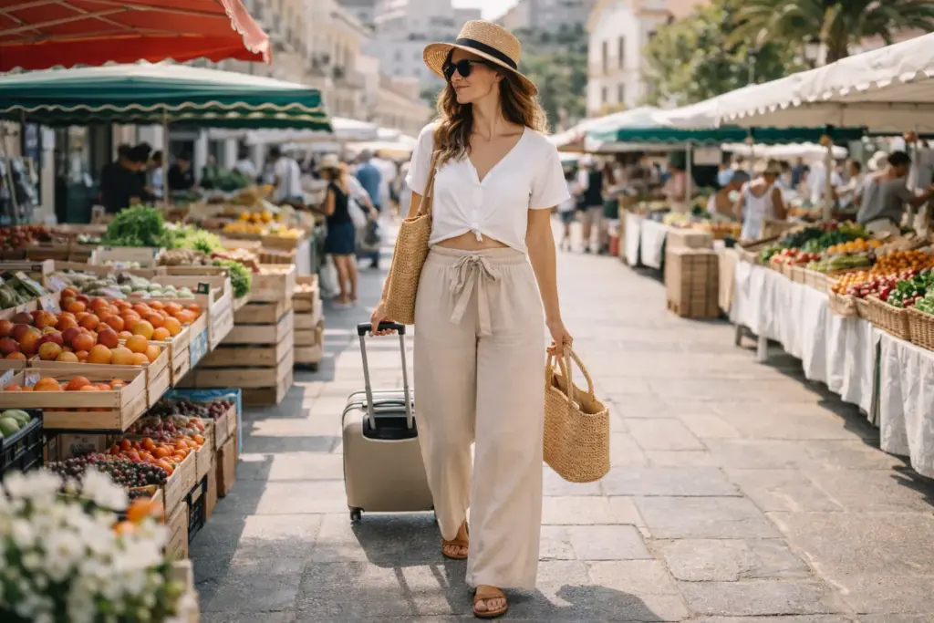 Tailored linen trousers for work