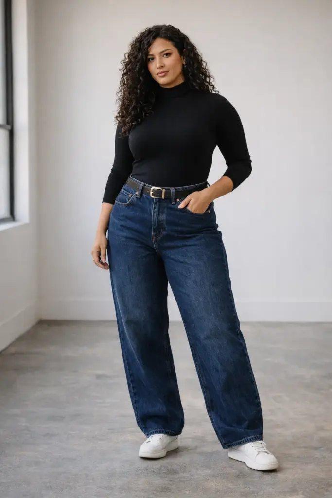 Baggy denim fit comparison for women