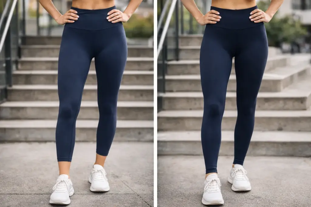 7/8 vs. teljes hosszúságú leggings 7/8 vs. teljes hosszúságú leggings