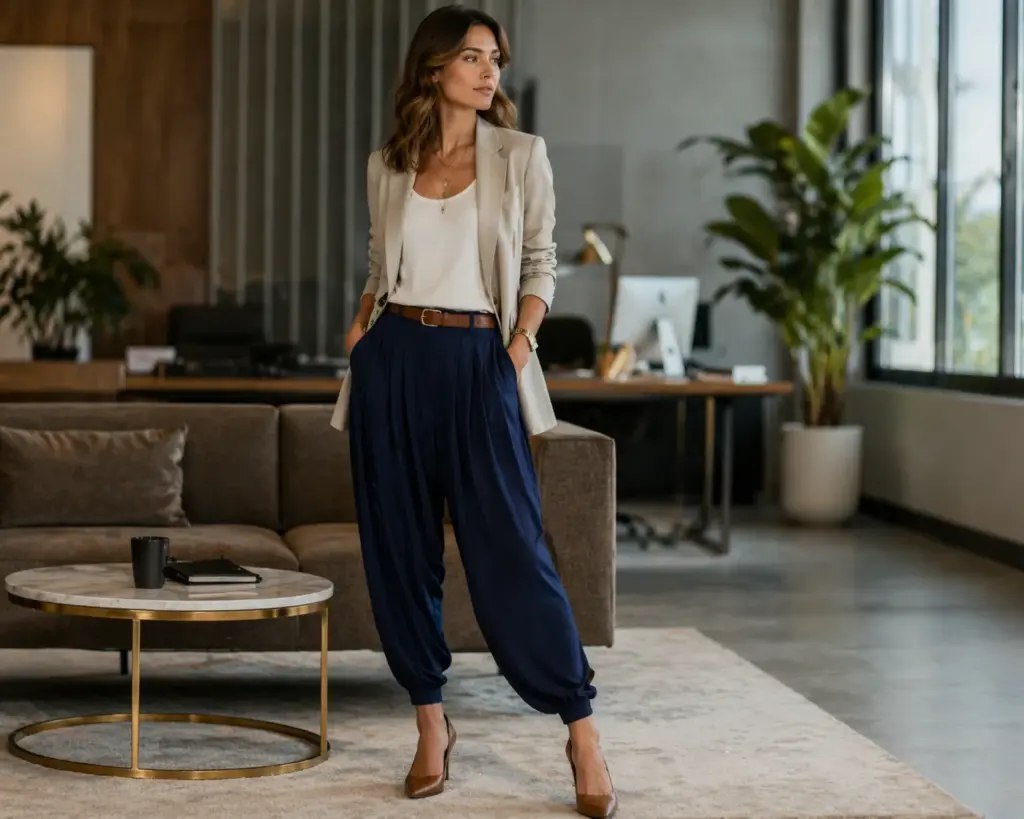 Harem trousers outfit for work