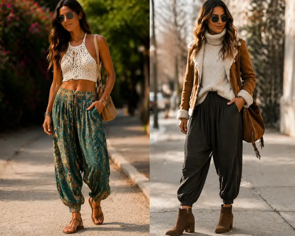 Winter harem pants styling