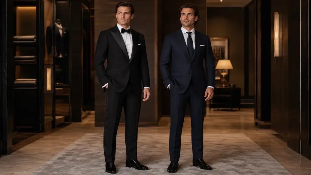 Diferencia entre un esmoquin y un traje