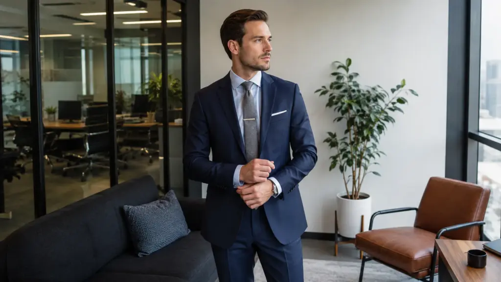 Detalles de la ropa de entrevista para hombre Detalles de la ropa de entrevista para hombre