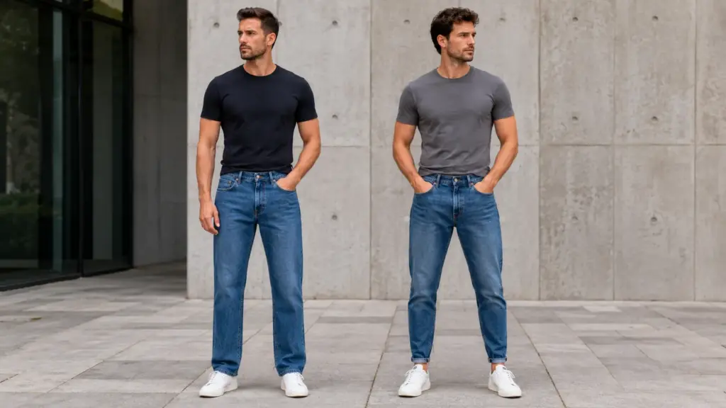 Tapered vs Straight Jeans Tapered vs Straight Jeans