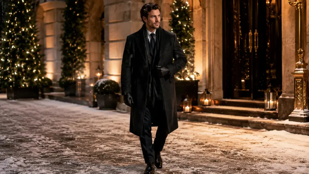 Traje elegante para hombre para fiesta navideña de invierno